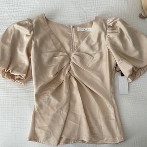 NWT: ASTR the Label Silk Puff Sleeve Top